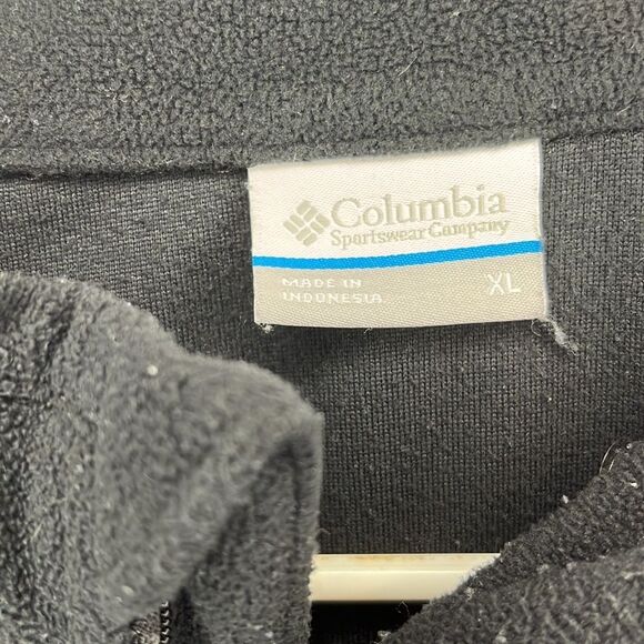 Men’s Columbia black fleece collared 1/4 zip xl winter fall spring casual cozy - Picture 4 of 4